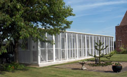 [Photograph showing penthouse-style cattery pens at Q's Cat Motel]